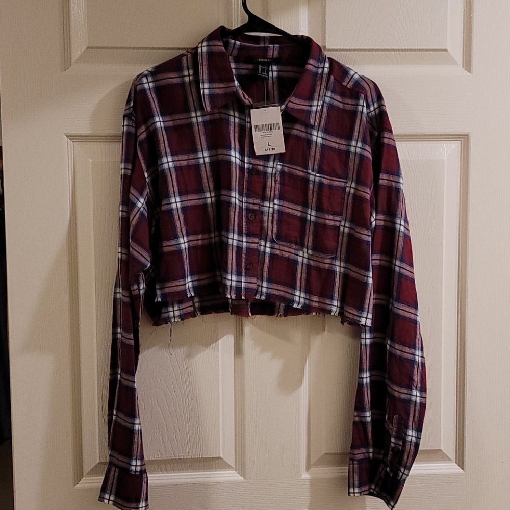 Flannel crop top
